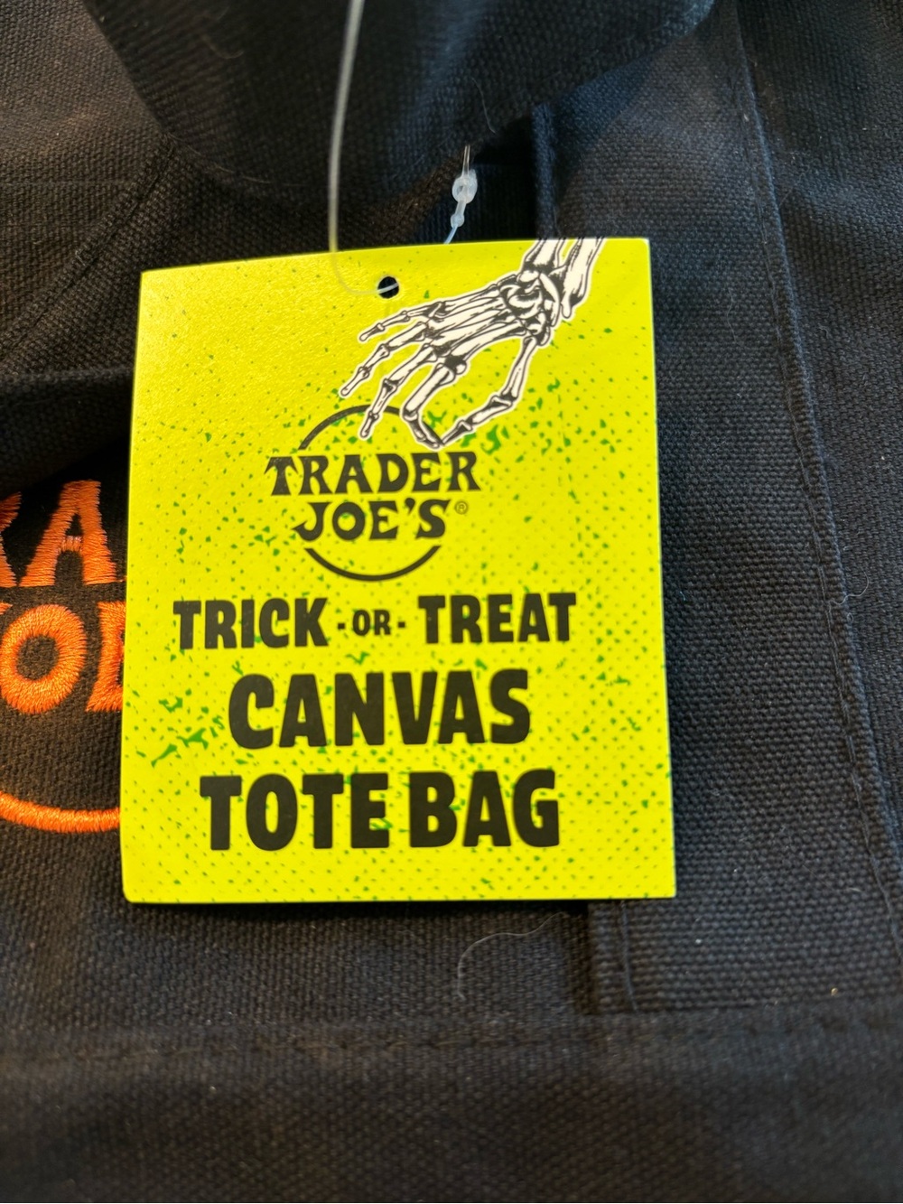 TraderJoe’s Canvas Mini Tote Halloween or Anytime New With Tag - Picture 3 of 5